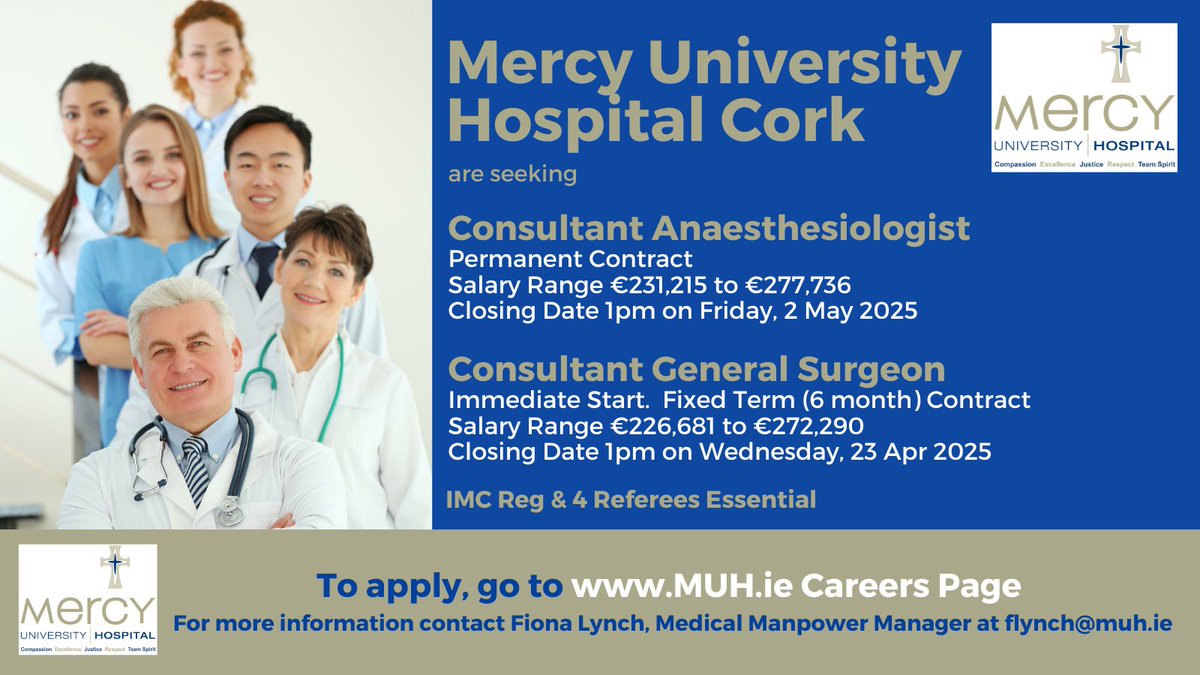 Deirdre O'Riordan (@deeoriordan8) on Twitter photo โ 2 great #MedicalConsultant roles at <a href="/Mercycork/">Mercy University Hospital Cork</a>
โ #ConsultantAnaesthesiologist Perm Role: api.occupop.com/shared/job/perโฆ
โ #ConsultantGeneralSurgeon Temp, Immediate Start: api.occupop.com/shared/job/temโฆ
@IrishMedicalCouncil Reg and 4 Ref Req!
#MercyUniversityHospital #HSEjobs โ 2 great #MedicalConsultant roles at <a href="/Mercycork/">Mercy University Hospital Cork</a>
โ #ConsultantAnaesthesiologist Perm Role: api.occupop.com/shared/job/perโฆ
โ #ConsultantGeneralSurgeon Temp, Immediate Start: api.occupop.com/shared/job/temโฆ
@IrishMedicalCouncil Reg and 4 Ref Req!
#MercyUniversityHospital #HSEjobs