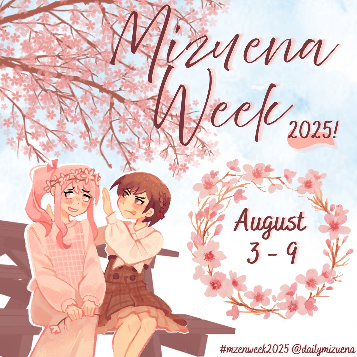 DAILYMIZUENA's tweet photo. ‿︵ ୨˚̣̣̣͙୧ Mizuena Week 2025 ୨˚̣̣̣͙୧ ︵‿     

 It’s time! Here are the official rules and prompt list for #mzenweek2025.  

Mizuena Week will be running from August 3rd-9th. We hope that you're as excited as we are for this year's submissions! https://t.co/3JzvDyLk57