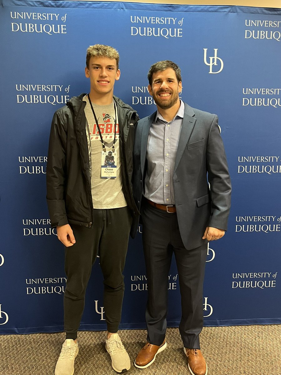 Chase McFarlane (@chasemcfarlane1) on Twitter photo thanks for having me out for a great junior day visit
<a href="/CoachShep3/">Mitch Shepherd</a> <a href="/DubuqueFootball/">Spartan Football</a> #uncommitted thanks for having me out for a great junior day visit
<a href="/CoachShep3/">Mitch Shepherd</a> <a href="/DubuqueFootball/">Spartan Football</a> #uncommitted