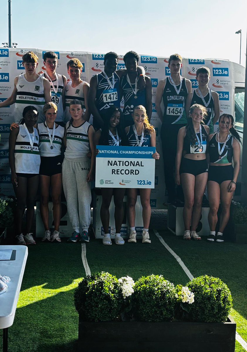 ClongriffinAC (@clongriffina) on Twitter photo π Super Saturday in Athlone! π©β¬οΈ
π
Huge congrats to all the athletes who competed today in the National Juvenile Championships!
π Medalists:
Patryk Pucek β Triple Jump Champion π₯
Boys U16 Relay β 1st Place! π₯
Girls U15 Relay β 3rd place! π₯
Mixed U17 Relay β 3rd place! π₯ π Super Saturday in Athlone! π©β¬οΈ
π
Huge congrats to all the athletes who competed today in the National Juvenile Championships!
π Medalists:
Patryk Pucek β Triple Jump Champion π₯
Boys U16 Relay β 1st Place! π₯
Girls U15 Relay β 3rd place! π₯
Mixed U17 Relay β 3rd place! π₯