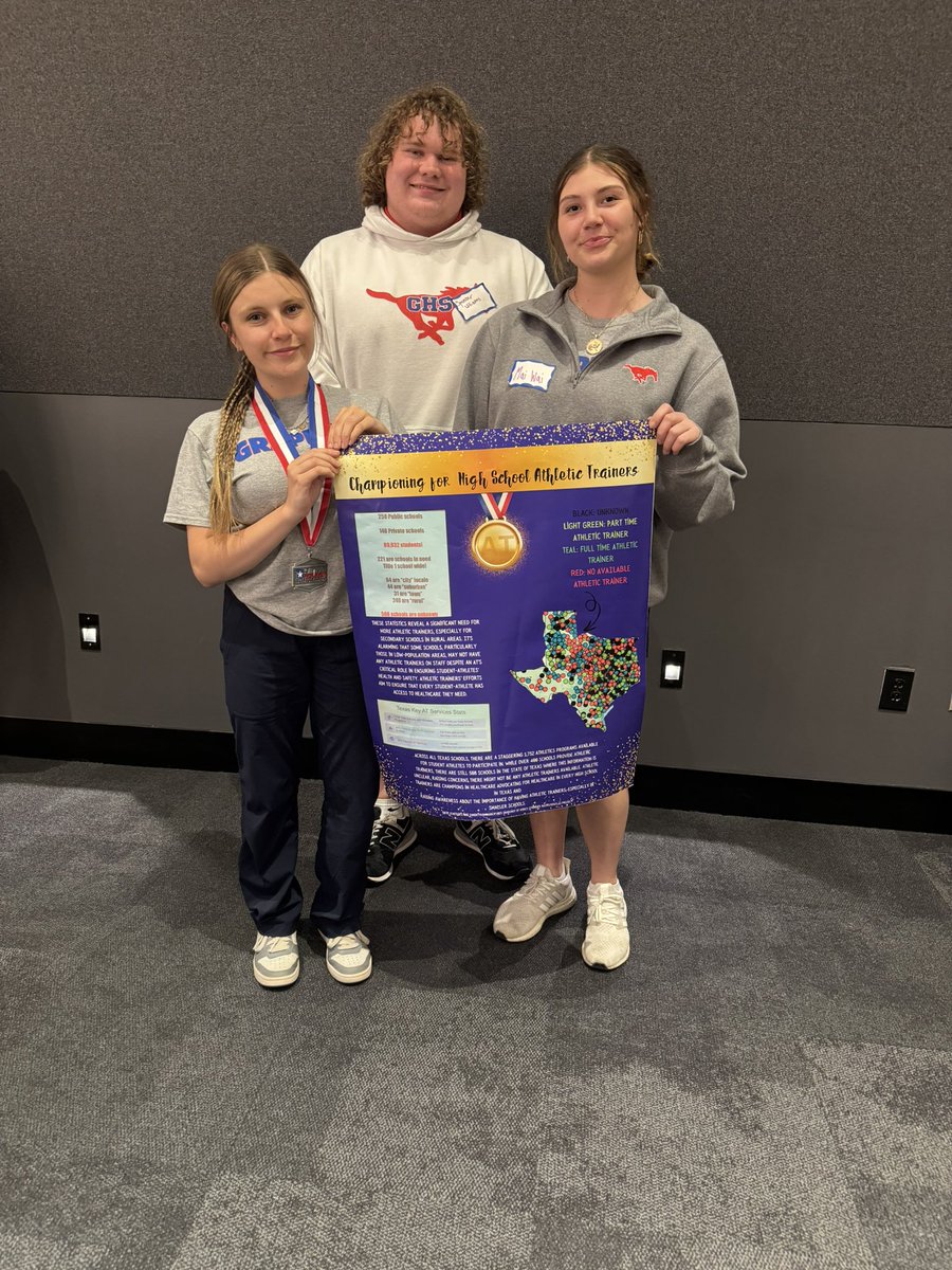 GrapevineAT's tweet image. Congratulations to Brittan Fergason, Maili Wai, Spencer Williams and Jazzy Lagon for placing 1st in the National Athletic Training Month Poster at @NTATS!