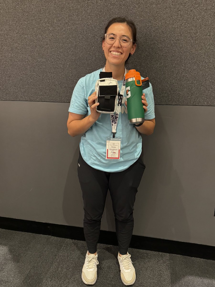 GrapevineAT's tweet image. Great learning and competing day for our athletic training student aides at @NTATS today! Coach T and Maili even won some giveaways!