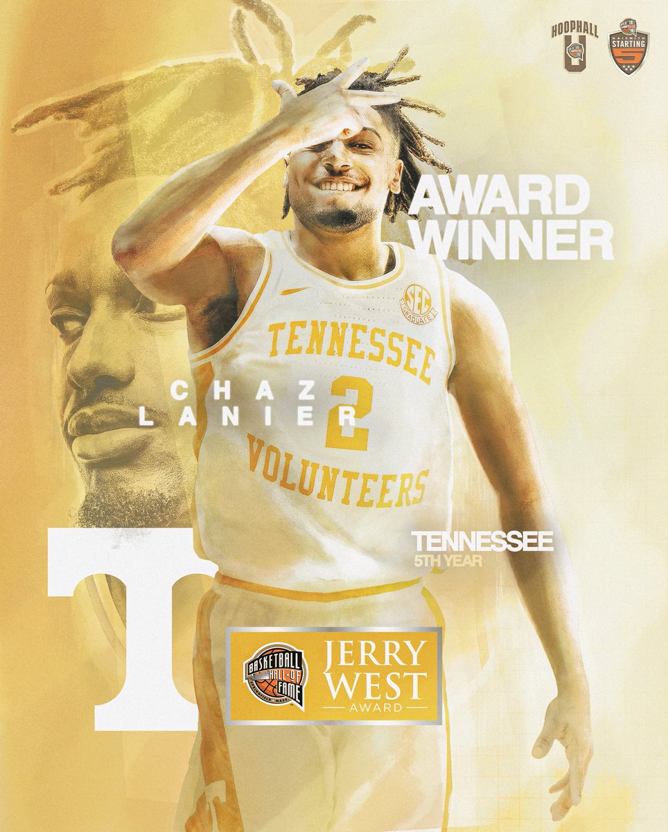 Chaz Lanier wins the Jerry West award for the top shooting guard in the country🏆