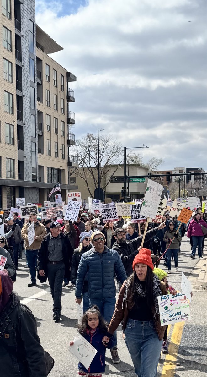 Hands Off demonstrators young and old march and chant along Colfax in Denver on Saturday.