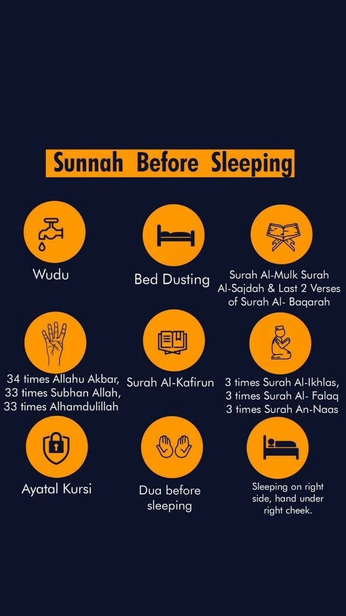 Sunnah before sleeping, retweet fissabillilah 🥰🙏