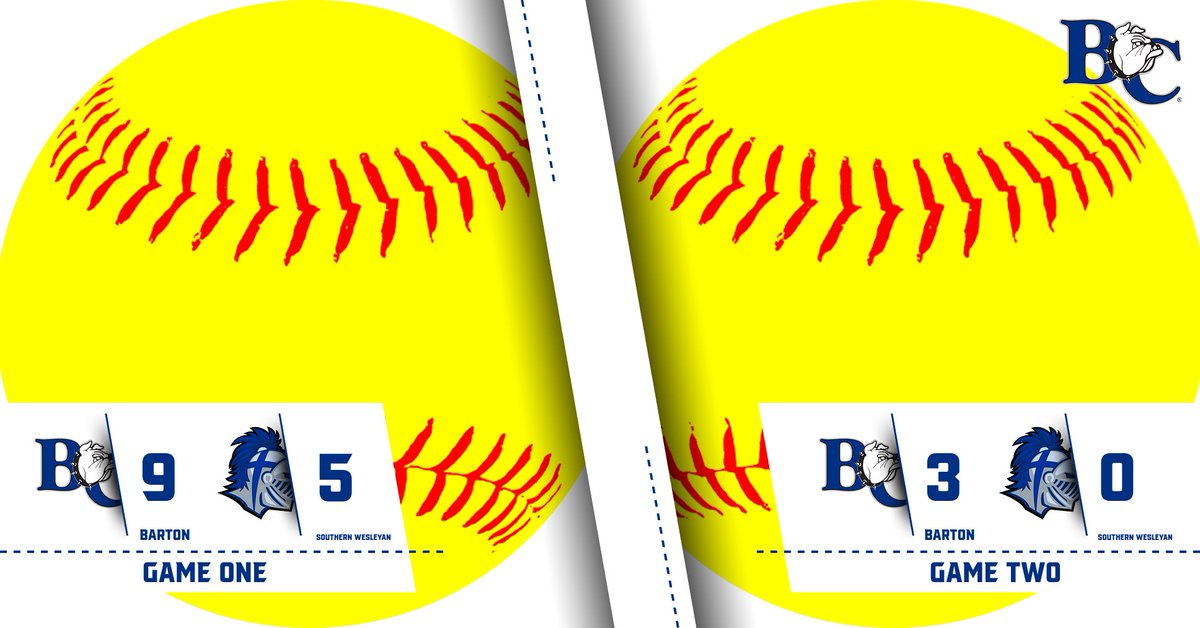 Barton College Athletics (@bartonathletics) on Twitter photo Final | Softball | BULLDOGS SWEEP SOUTHERN WESLEYAN! . Game 1β£ β‘οΈ 9β£-5β£ | Game 2β£ β‘οΈ 3β£-0β£ . Jeffries Field . <a href="/ConfCarolinas/">Conference Carolinas</a> . <a href="/Barton_Softball/">Barton College Softball</a> . #BartonBold . #BCBulldogs . π₯π₯π₯π₯π₯ Final | Softball | BULLDOGS SWEEP SOUTHERN WESLEYAN! . Game 1β£ β‘οΈ 9β£-5β£ | Game 2β£ β‘οΈ 3β£-0β£ . Jeffries Field . <a href="/ConfCarolinas/">Conference Carolinas</a> . <a href="/Barton_Softball/">Barton College Softball</a> . #BartonBold . #BCBulldogs . π₯π₯π₯π₯π₯