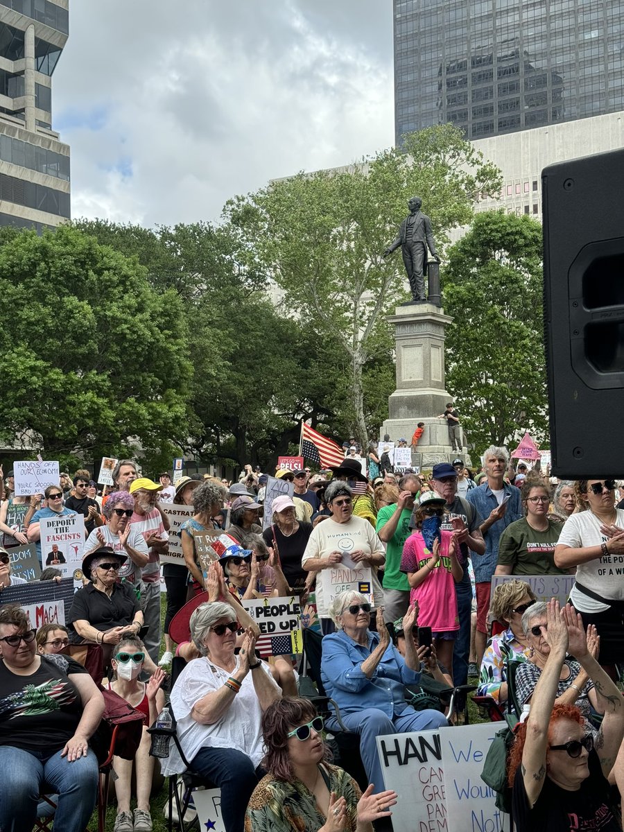 BraxtonJaylon's tweet photo. Americans are standing up for America at “Hands Off” Rallies across the nation right now! I just stepped off the stage in New Orleans, LA, representing @YDLouisiana and @youngdems! 

Let’s keep fighting!
#HandsOff #Trump #Elon #Protest https://t.co/xstJExNOEs