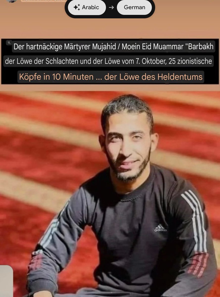 querdenkenwatch's tweet image. Helmi Barbakh glorifiziert auf Instagram einen Verwandten, der am 7. Oktober 2023 25 &quot;zionistische Köpfe&quot; in 10 Minuten geschafft haben soll.

Hey @polizeiberlin , warum läuft der Typ noch frei rum?