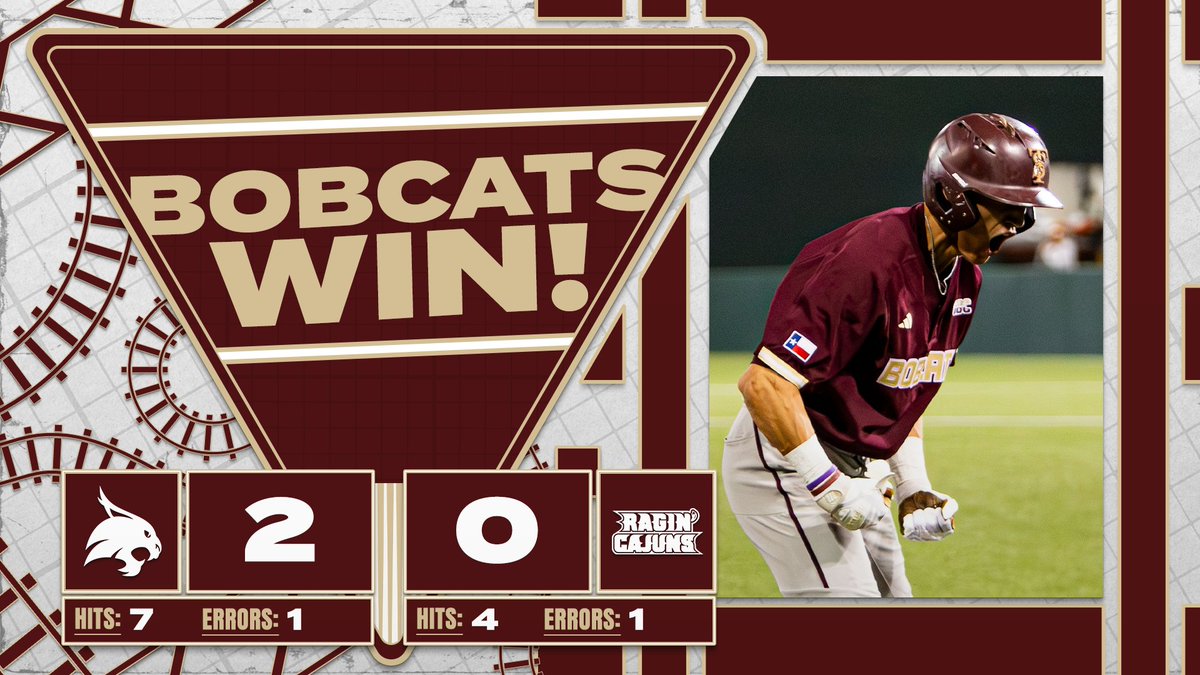 TxStateBaseball's tweet photo. Even the series with the Cajuns!
#EatEmUp #SlamMarcos #BobcatsWin https://t.co/887uD6NCiz