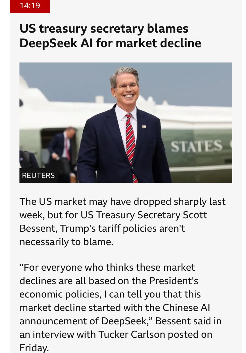 It’s an amazing achievement, but you have to hand it to Scott Bessent: it’s not easy to make Steve Mnuchin look like a paragon of common sense and market wisdom 
👇👇👇