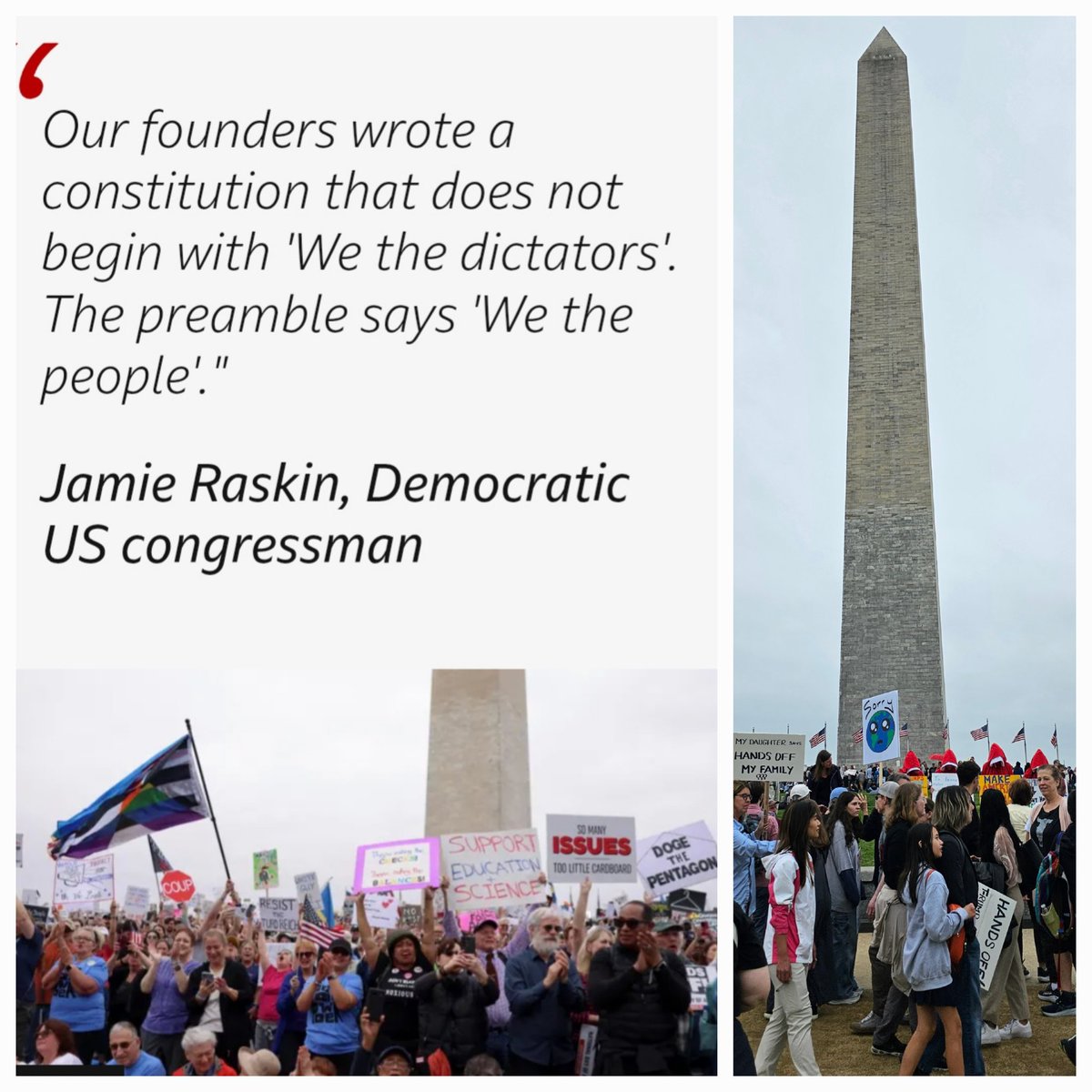 GRACIAS <a href="/repraskin/">Rep. Jamie Raskin</a> for inspiring us yet again today at the HandsOff protest.