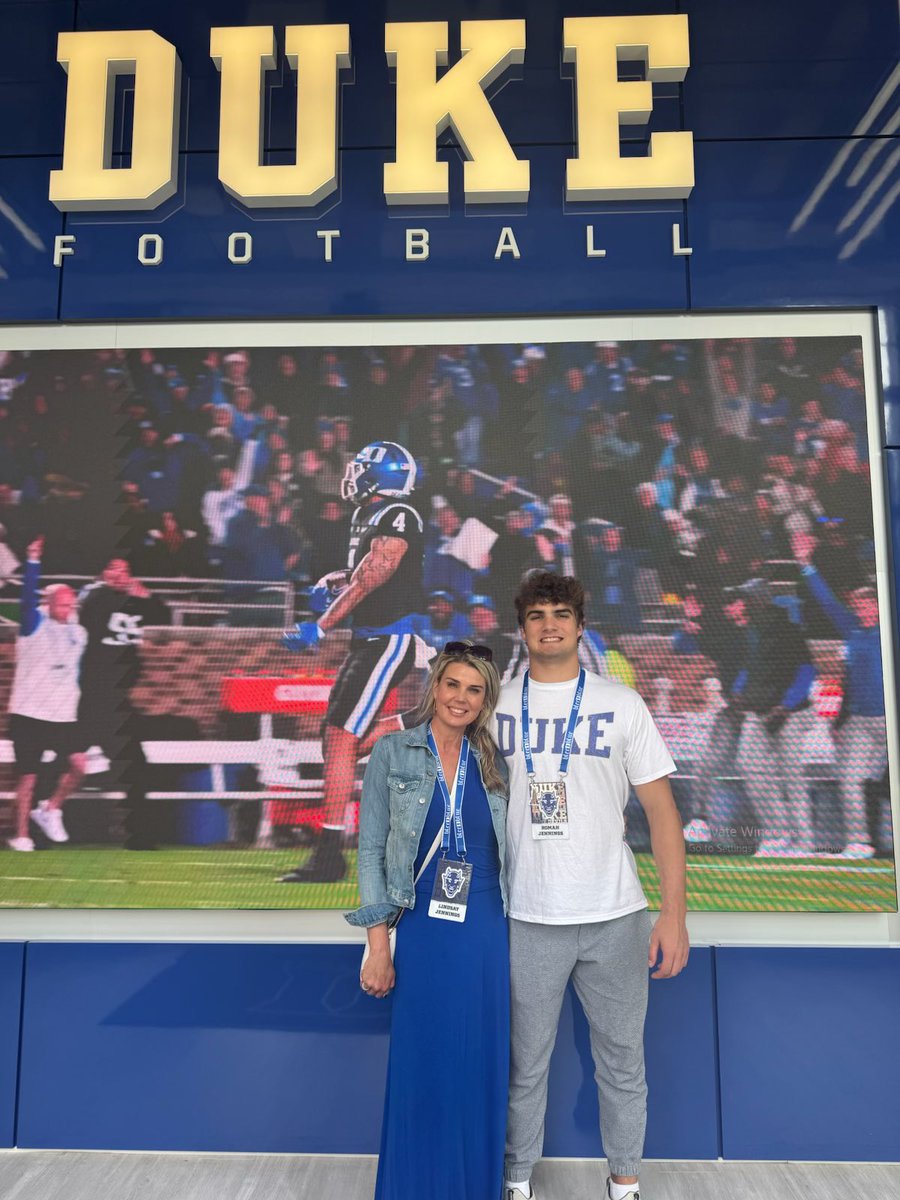Roman Jennings (@_romanjennings) on Twitter photo Enjoyed my time today <a href="/DukeFOOTBALL/">Duke Football</a>. I appreciate the hospitality, and I loved learning about the program! <a href="/coachRickLyster/">Rick Lyster</a> <a href="/DUFBRecruit/">Duke Football Recruiting</a> <a href="/CoachJMGarrett/">John Garrett</a> <a href="/CoachPatke/">Jonathan Patke</a> <a href="/Coach_MannyDiaz/">Manny Diaz</a> <a href="/Coach_Barlow/">Reece Barlow</a> <a href="/theBAFootball/">Brentwood Academy Football</a> <a href="/NatlPlaymkrsAca/">NatlPlaymkersAcademy</a> <a href="/jaxon_rose8/">Jaxon Rose</a> <a href="/BuckFitz/">NPA/SUPERMAX 100</a> <a href="/NCEC_Recruiting/">NPA</a> #GoDuke Enjoyed my time today <a href="/DukeFOOTBALL/">Duke Football</a>. I appreciate the hospitality, and I loved learning about the program! <a href="/coachRickLyster/">Rick Lyster</a> <a href="/DUFBRecruit/">Duke Football Recruiting</a> <a href="/CoachJMGarrett/">John Garrett</a> <a href="/CoachPatke/">Jonathan Patke</a> <a href="/Coach_MannyDiaz/">Manny Diaz</a> <a href="/Coach_Barlow/">Reece Barlow</a> <a href="/theBAFootball/">Brentwood Academy Football</a> <a href="/NatlPlaymkrsAca/">NatlPlaymkersAcademy</a> <a href="/jaxon_rose8/">Jaxon Rose</a> <a href="/BuckFitz/">NPA/SUPERMAX 100</a> <a href="/NCEC_Recruiting/">NPA</a> #GoDuke
