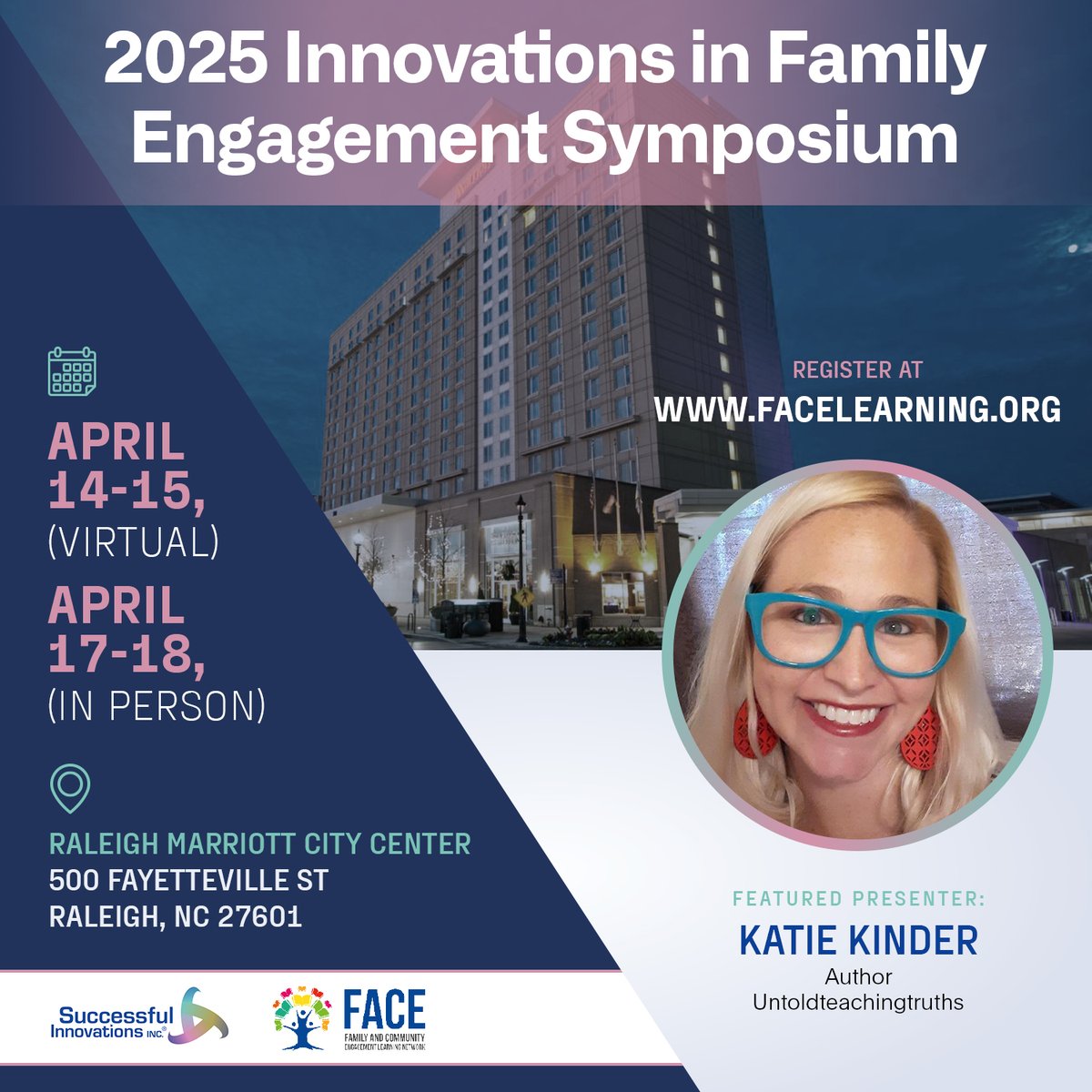 Successful Innovations (@successfulinc) on Twitter photo It’s not too late to register for the 2025 Innovations in Family Engagement Symposium. Get ready to be inspired and to leave ready to level-up your work with engaging all families! Great keynotes, amazing session presenters, solid networking, and more! <a href="/KatieKinder1/">Katie Kinder from OKC</a> It’s not too late to register for the 2025 Innovations in Family Engagement Symposium. Get ready to be inspired and to leave ready to level-up your work with engaging all families! Great keynotes, amazing session presenters, solid networking, and more! <a href="/KatieKinder1/">Katie Kinder from OKC</a>