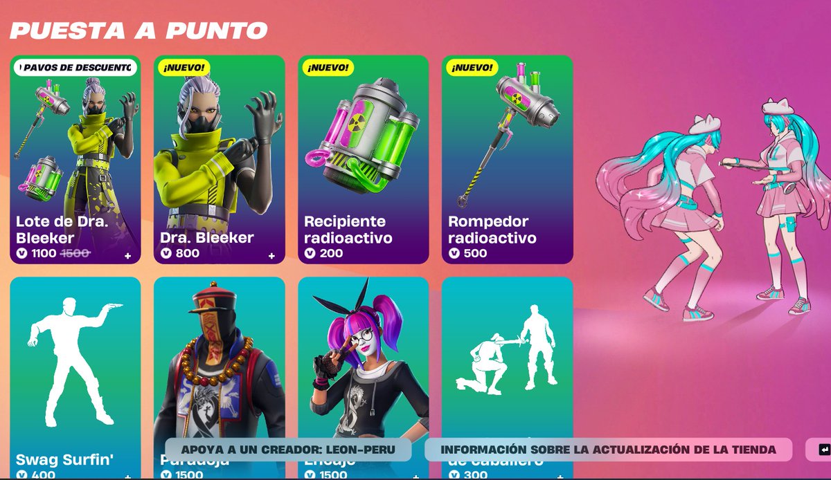 LeonPeruStore's tweet image. 📷𝐅𝐎𝐑𝐓𝐍𝐈𝐓𝐄 𝐒𝐊𝐈𝐍 𝐕𝐈𝐀 𝐑𝐄𝐆𝐀𝐋𝐎 𝐒/ 𝟏.𝟓𝟎 Tienda 05/04📷
Los regalos de skin, mochilas, picos y otros que están en la tienda de FORTNITE. Yo te los envió vía a bajo precio a tu cuenta :)