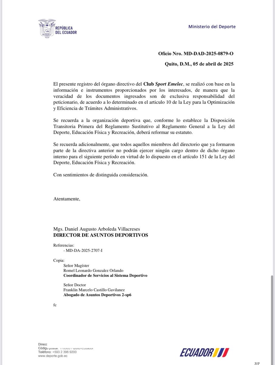Majo Gavilanes A. (@majogavilanesa) on Twitter photo FUE INSCRITO en <a href="/DeporteEc/">Ministerio del Deporte 🇪🇨</a> EL DIRECTORIO DEL ING <a href="/Jorgeguzman_ofi/">Jorge Guzman</a> como presidente de <a href="/CSEmelec/">Club Sport Emelec</a> por los próximos 4 años FUE INSCRITO en <a href="/DeporteEc/">Ministerio del Deporte 🇪🇨</a> EL DIRECTORIO DEL ING <a href="/Jorgeguzman_ofi/">Jorge Guzman</a> como presidente de <a href="/CSEmelec/">Club Sport Emelec</a> por los próximos 4 años