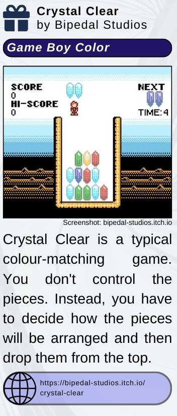 BipedalStudios's tweet image. Issue #5 of @brewotakumag is out! Thanks to BrewOtaku for featuring Galacard Platinum and Crystal Clear in the News-Corner section.
#gbdev #gameboy #retro #homebrew #pixelart