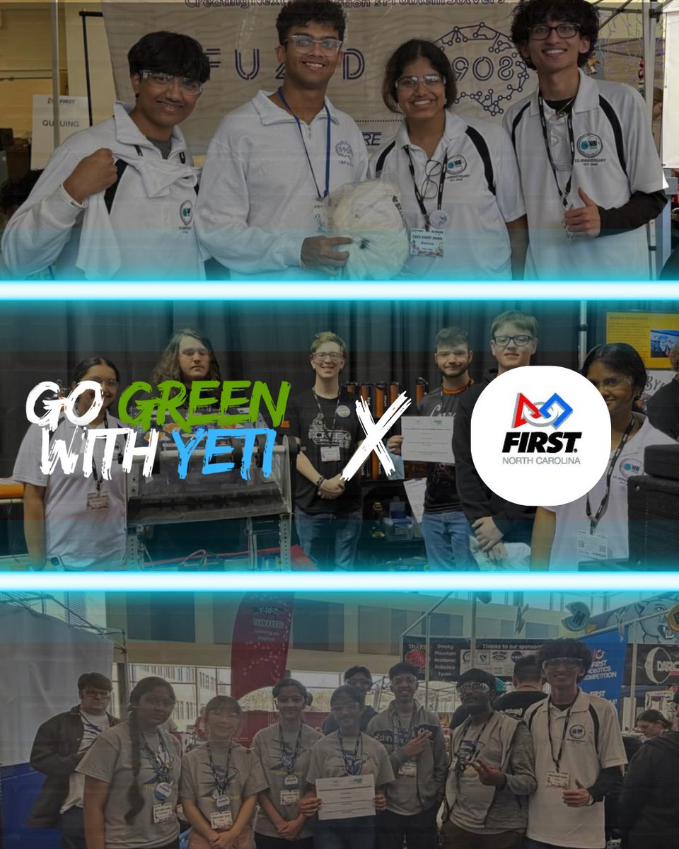 We are so excited to meet so many amazing teams at the FIRST North Carolina District State Championship! Thank you to all those who are participating in our Sustainability Challenge with FNC. We are excited to see who wins! 💚🤍🩵💙