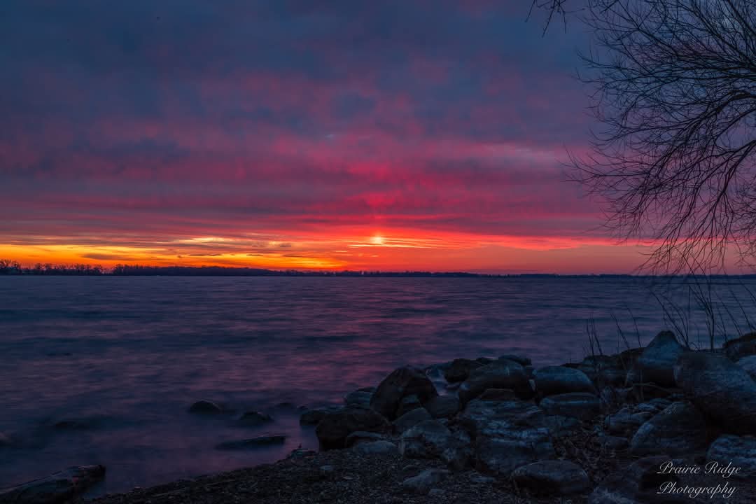 This morning's sunrise over the lake