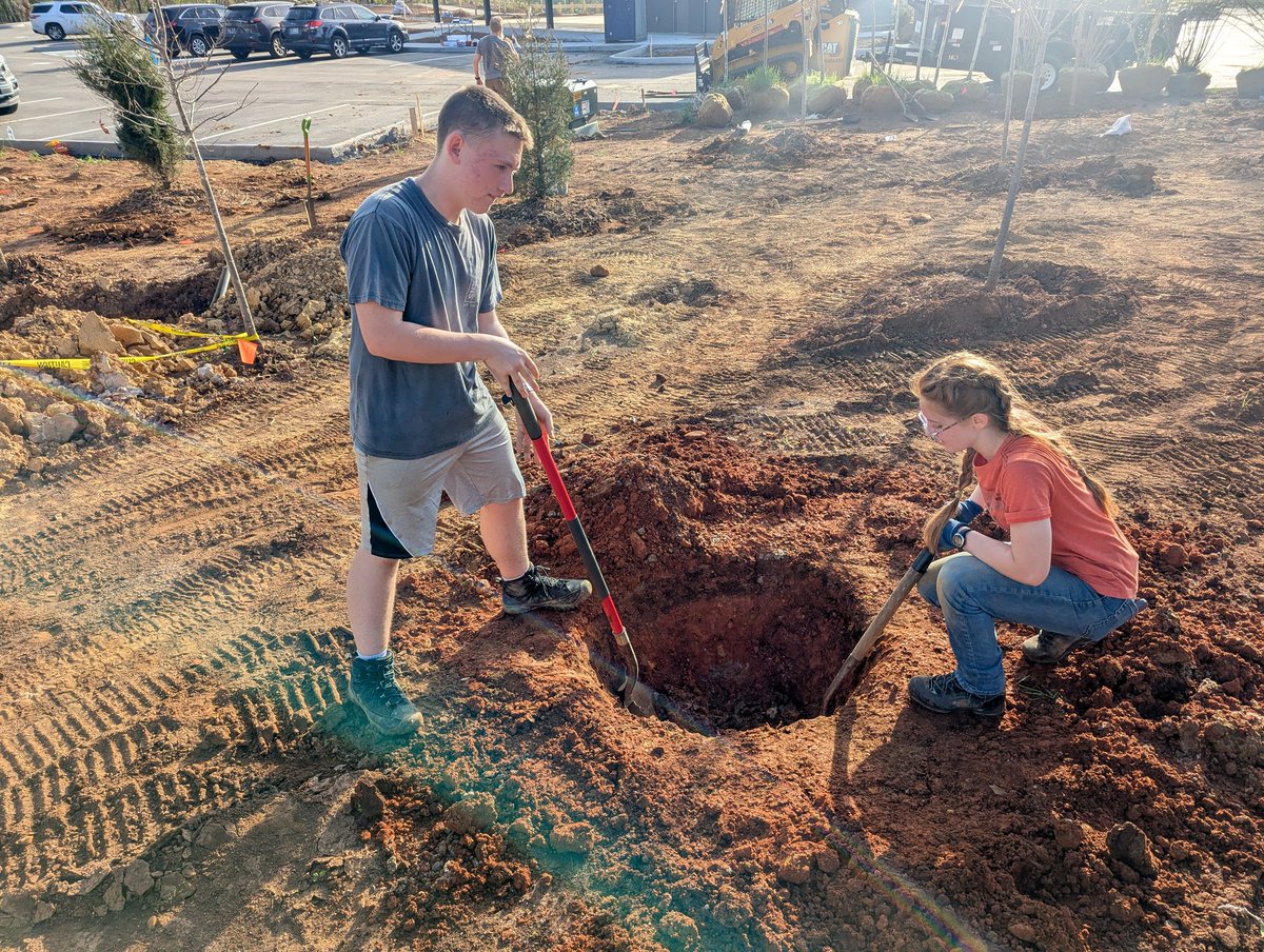 West NJROTC participated in a Community Service Project today, planting 30 trees at the new French Broad Veteran Memorial, set to open in May.  HONORED to be part of this. GREAT Day.