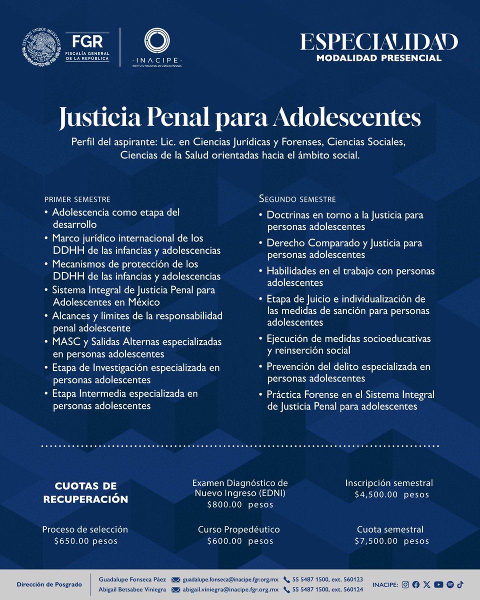 ¿Te gustaría saber cómo contribuir  a la especialización de las instituciones, autoridades operadoras del sistema de justicia, y personas defensoras mediante la adquisición de bases conceptuales, metodológicas y el desarrollo de competencias en justicia para adolescentes? 🤭 Te