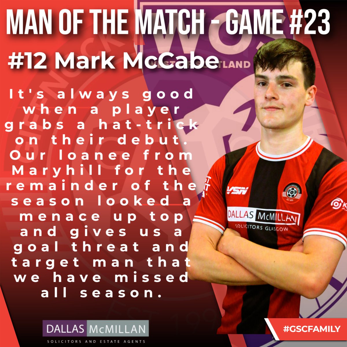 Game #23
Man of the Match

#12 Mark McCabe