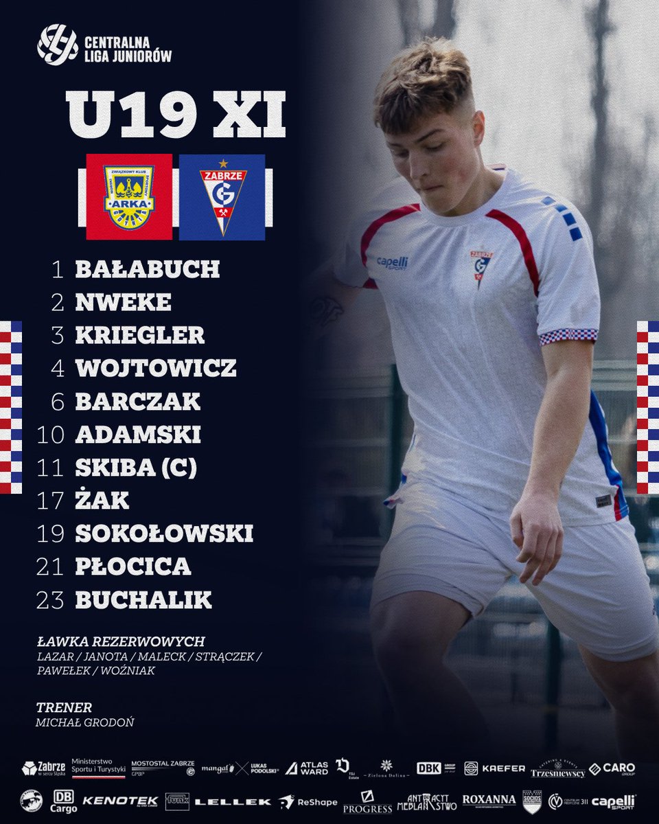𝐂𝐋𝐉 𝐔𝟏𝟗 | Dzień meczowy 🔥

🆚 Arka Gdynia
⏱ 11:00
🏟 ul. Górskiego 10, Gdynia

Juniorzy starsi ⚪🔵🔴 swoje drugie wyjazdowe spotkanie w tym roku rozpoczną w następującym zestawieniu 👇

#CLJ #jadymydurś ⚒