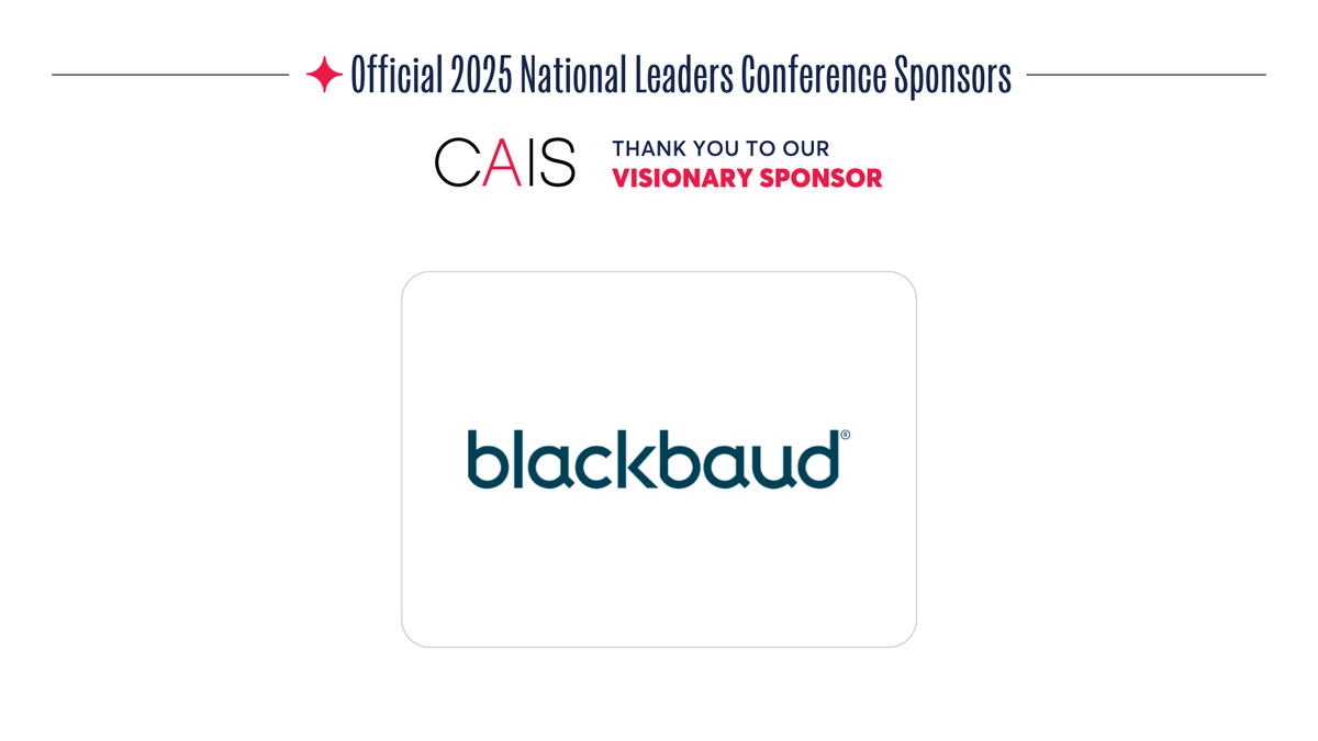 CAIS (@cais_schools) on Twitter photo A big thank you to our Visionary Sponsor: Blackbaud! 🙌
With purpose-built solutions for independent schools, Blackbaud saves time, improves enrolment, and enhances the family experience.
Learn more: blackbaud.ca
<a href="/BlackbaudK12/">Blackbaud K–12</a> A big thank you to our Visionary Sponsor: Blackbaud! 🙌
With purpose-built solutions for independent schools, Blackbaud saves time, improves enrolment, and enhances the family experience.
Learn more: blackbaud.ca
<a href="/BlackbaudK12/">Blackbaud K–12</a>