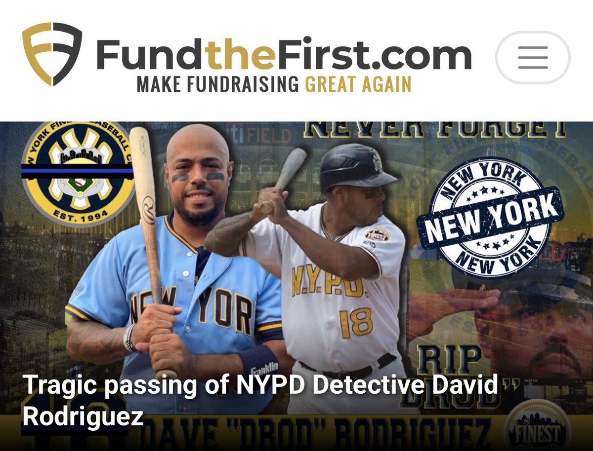 Help Support Tragic passing of NYPD Detective David Rodriguez on <a href="/fundthefirst/">Fundthefirst.com</a> fundthefirst.com/campaign/tragi…