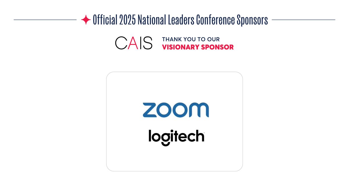 CAIS is grateful for the support of our Visionary Sponsor: Zoom &amp; Logitech! 🙌

From home offices to boardrooms, their Zoom-certified solutions make meetings smarter, clearer &amp; more productive.

Learn more: logitech.com/ZOOM