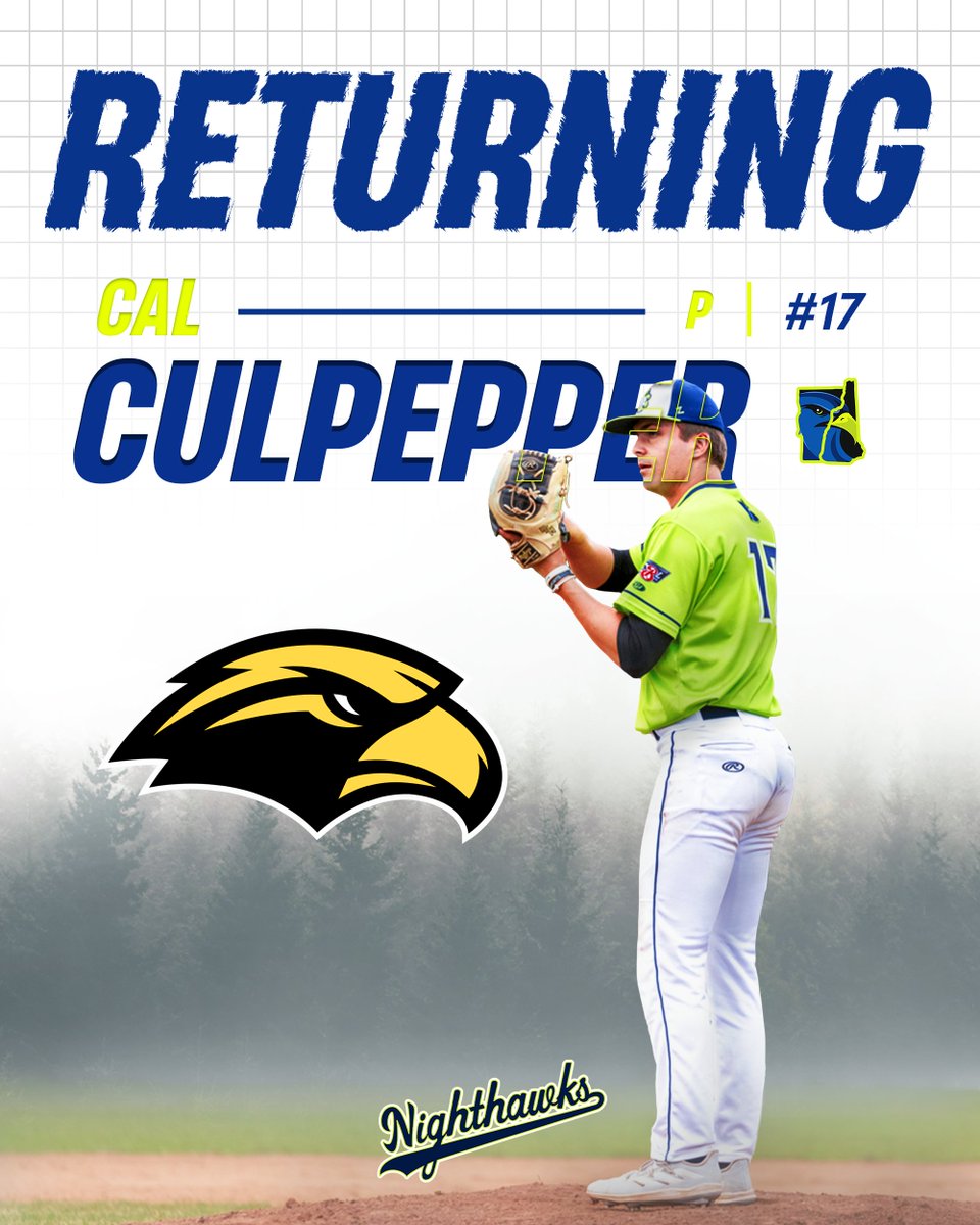Upper Valley Nighthawks (@uvnighthawks) on Twitter photo 🚨RETURNING🚨
Pitcher Cal Culpepper is BACK for the 2025 season!
#TalonsUp | <a href="/TheNECBL/">The New England League</a> 🚨RETURNING🚨
Pitcher Cal Culpepper is BACK for the 2025 season!
#TalonsUp | <a href="/TheNECBL/">The New England League</a>
