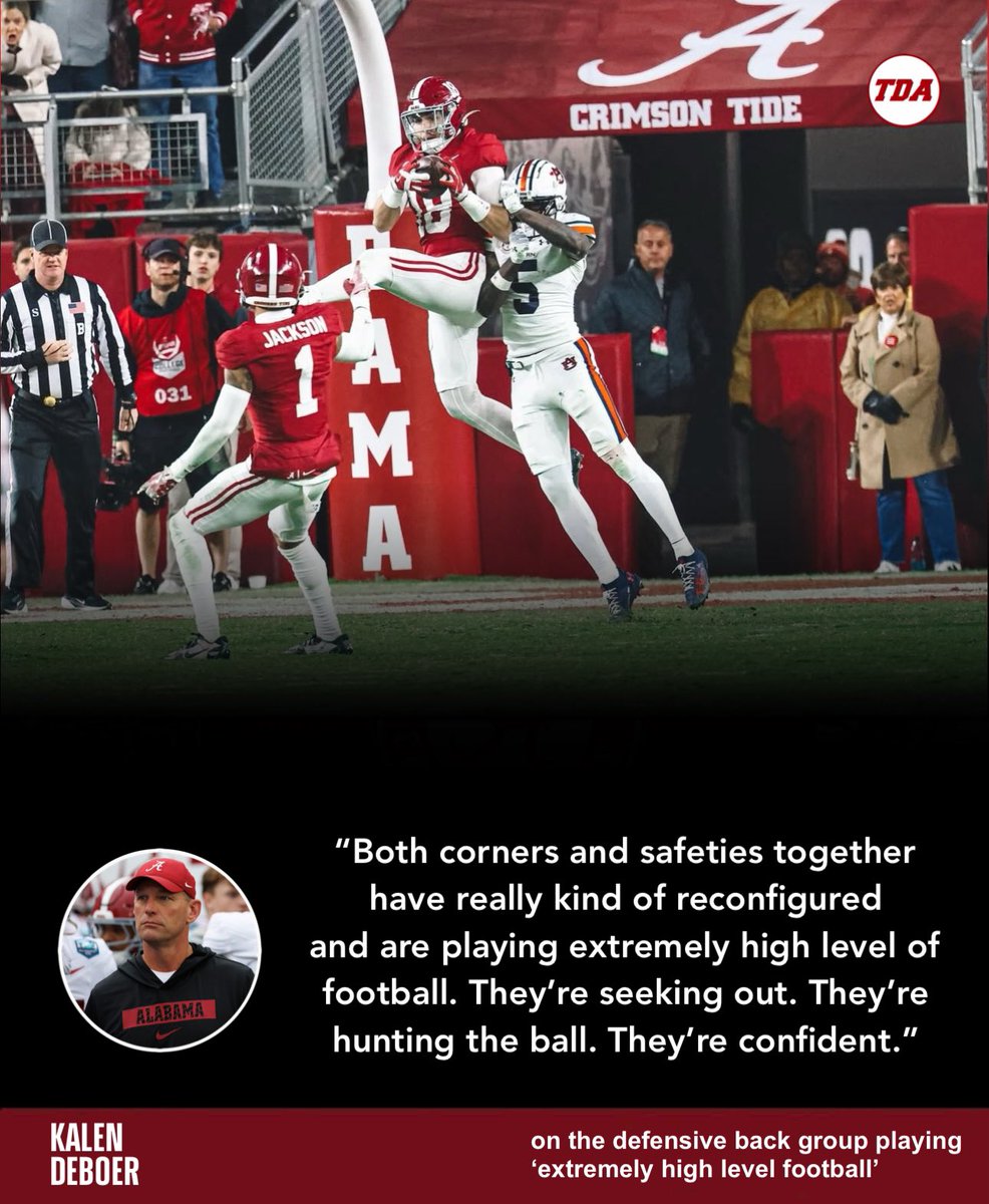 Kalen DeBoer loves what he’s seen from Alabama’s secondary this spring.

tdalabamamag.com/2025/04/05/kal…