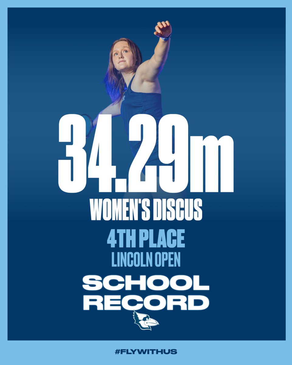 Freshman Amber Dierling placed 4th in the Women's Discus at the Lincoln Open and set a school record with a distance of 34.29 meters!