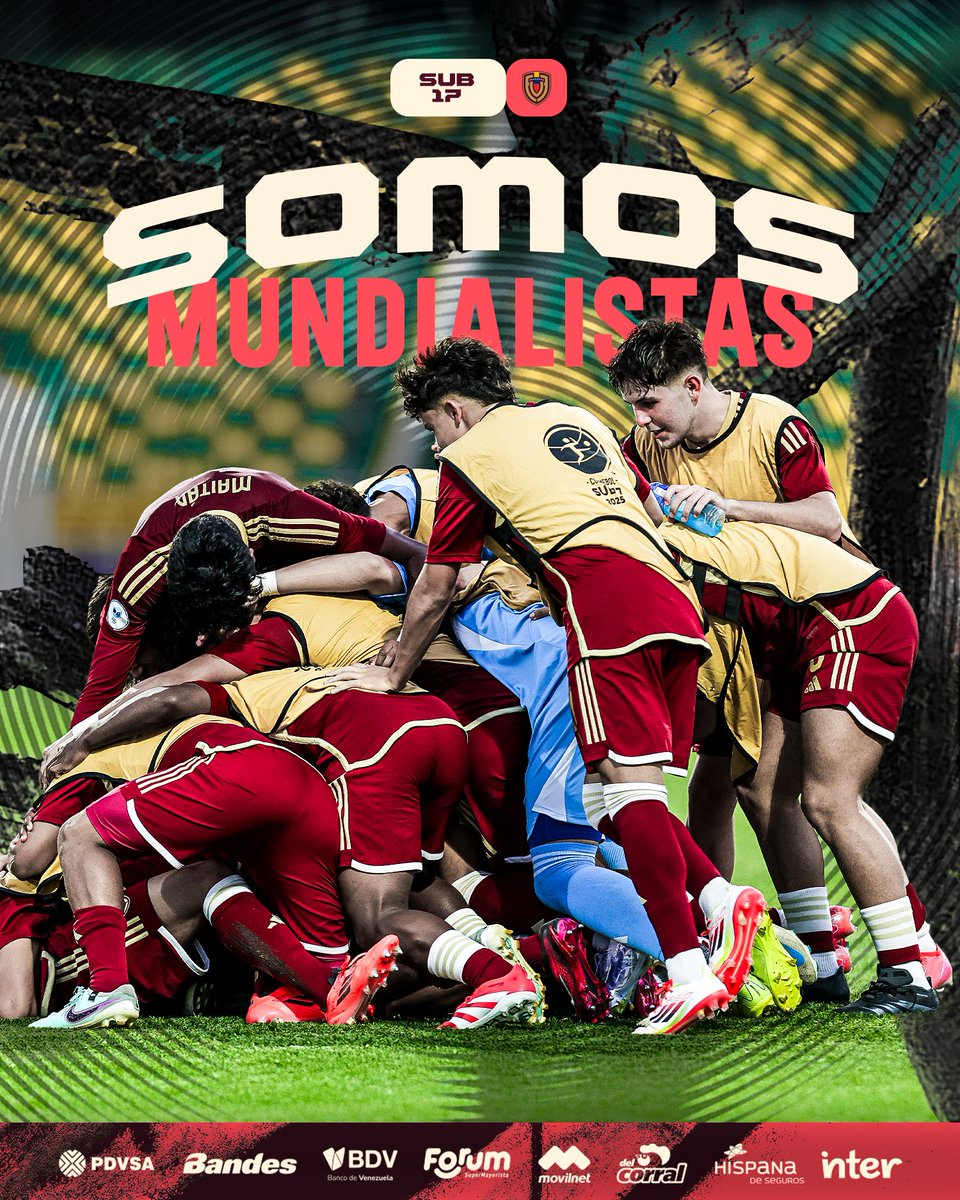 ¡𝐒𝐎𝐌𝐎𝐒 𝐌𝐔𝐍𝐃𝐈𝐀𝐋𝐈𝐒𝐓𝐀𝐒! 🇻🇪

Lo logramos, 𝒇𝒂𝒎𝒊𝒍𝒊𝒂. 𝐀 𝐐𝐀𝐓𝐀𝐑 𝟐𝟎𝟐𝟓 🏆

Próximo paso, semifinales. 𝑺𝒐𝒏̃𝒂𝒓, 𝒕𝒓𝒂𝒃𝒂𝒋𝒂𝒓, 𝒄𝒓𝒆𝒆𝒓 🫂

#VinotintoSub17 #SiempreVinotinto 🇻🇪