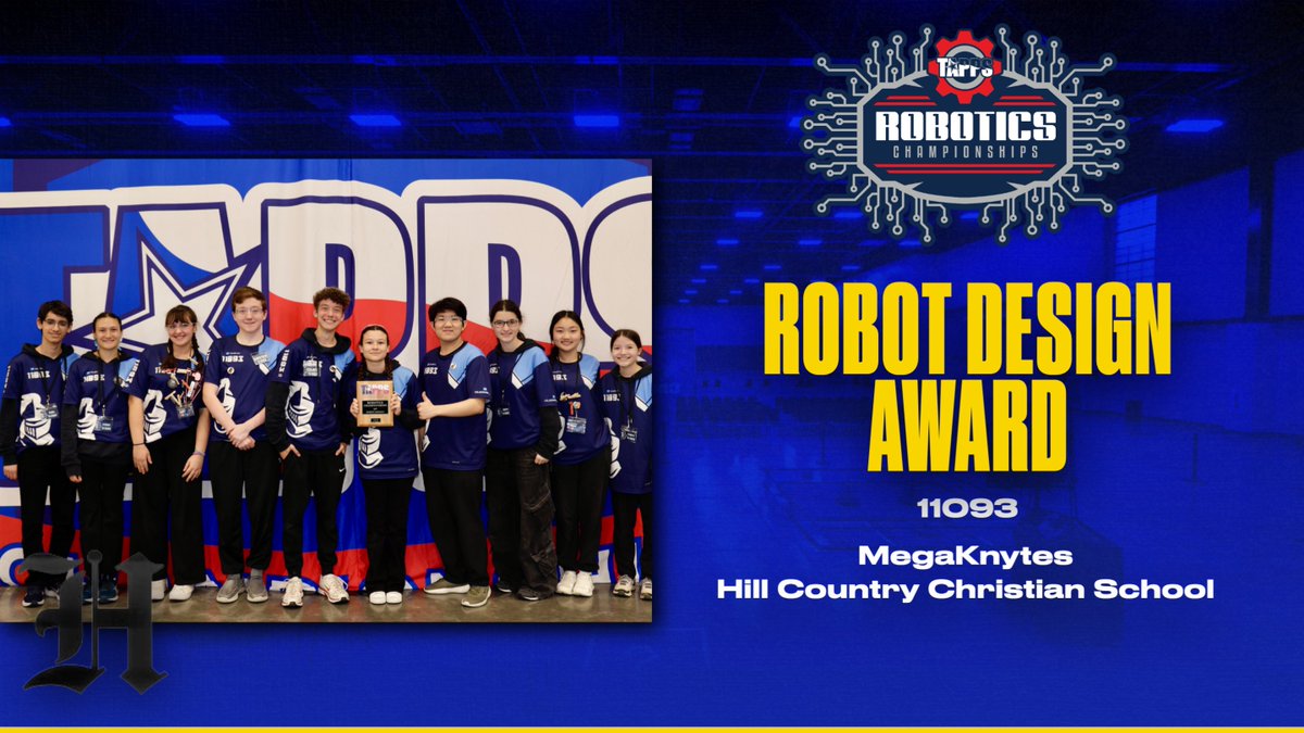TappsRobotics's tweet image. Congratulations to the MegaKnytes from Hill Country Christian School on winning the TAPPS 2025 Robotics Championship Robot Design Award!