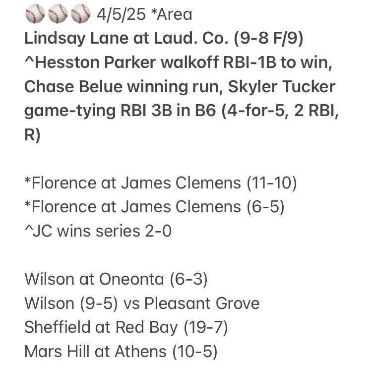 Saturday 4/5 ⚾️⚾️⚾️ recap

Lauderdale County walks it off

And more