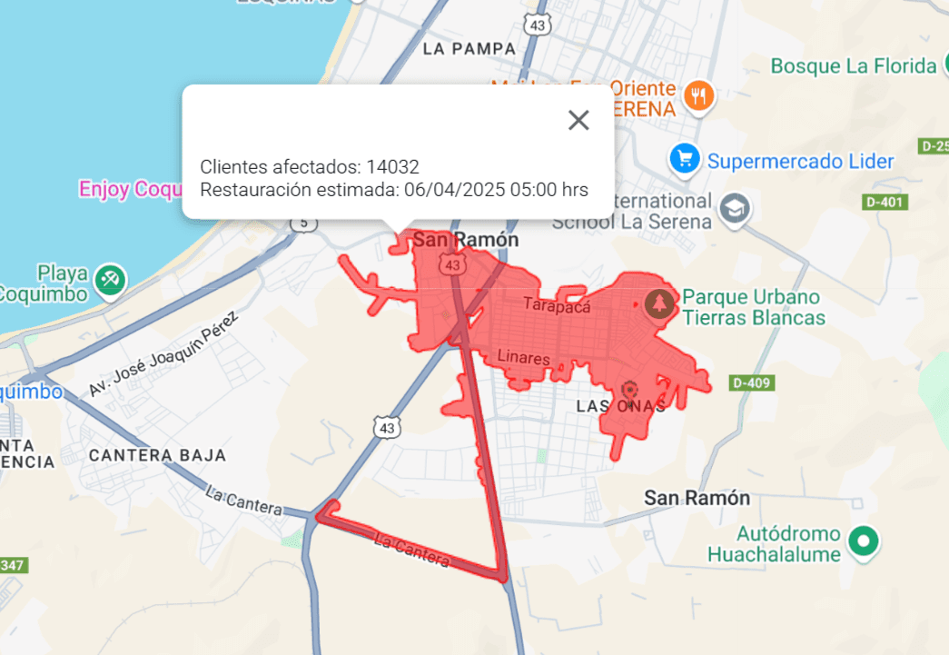 MiRadiols's tweet photo. Más de 14 mil clientes afectados por corte de luz en Coquimbo https://t.co/yxpAmdlwa9 https://t.co/2bYE4yGXcJ