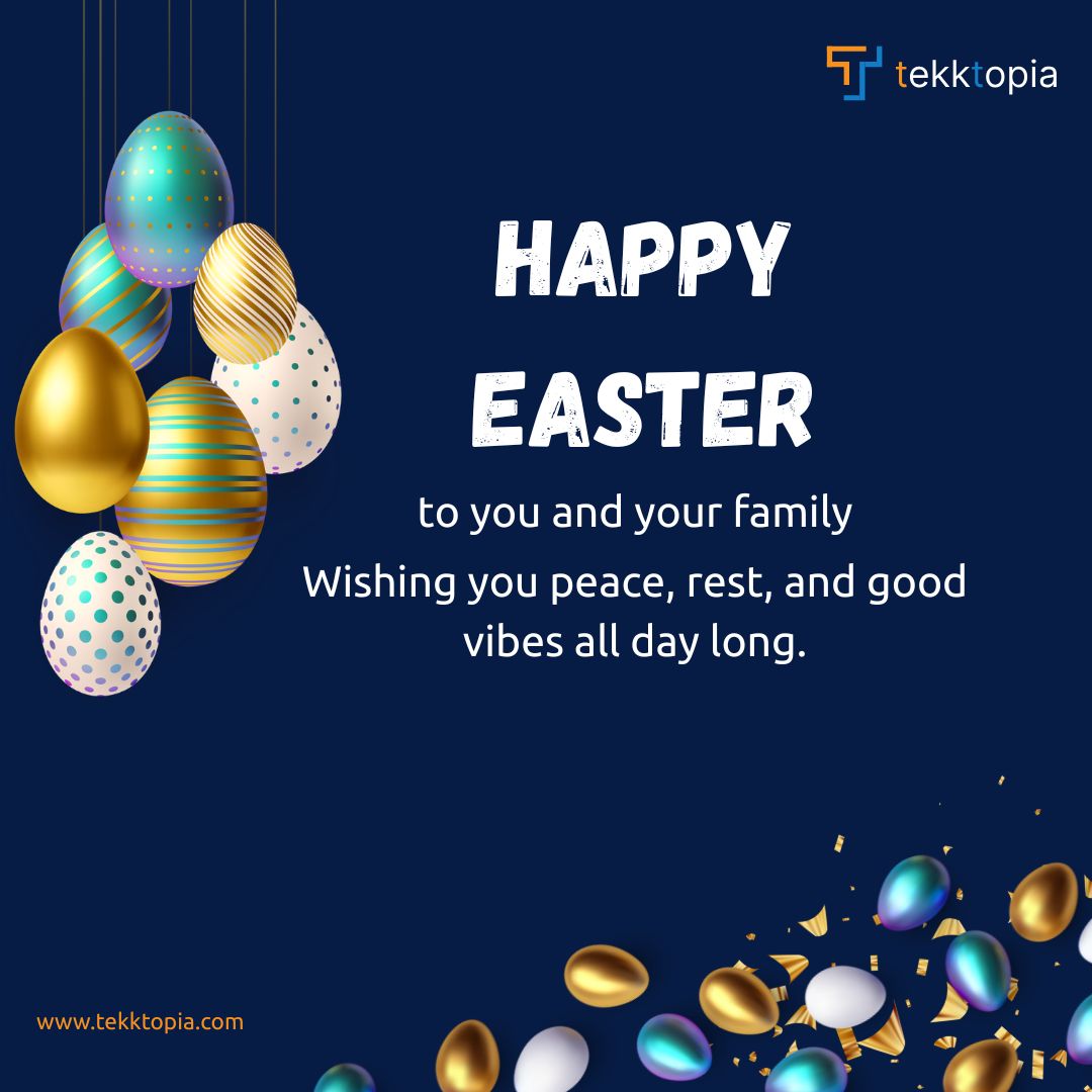 tekktopialtd's tweet photo. Wishing you a basket full of joy love and peace.
Happy Easter from Tekktopia.
#HappyEaster #Tekktopia https://t.co/NbBzD5R9a7