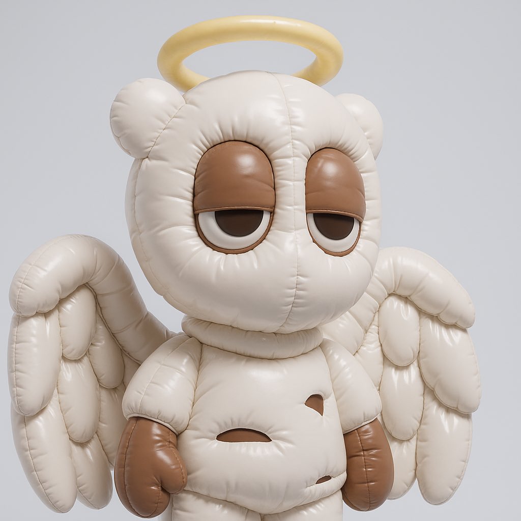 Prompt: Create a high-resolution 3D render of [Image Attached] designed as an inflatable, puffy object. The shape should appear soft, rounded, and air-filled — like a plush balloon or blow-up toy. Use a smooth, matte texture with subtle fabric creases and stitching to emphasize