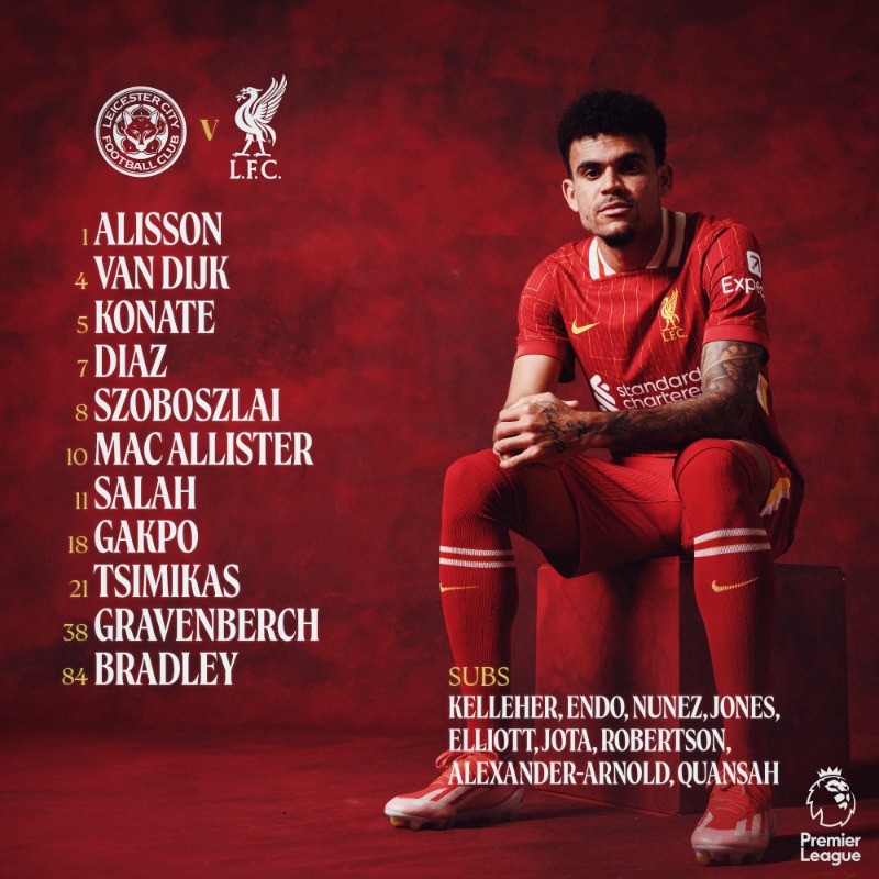 LFC's tweet photo. Team news is in! 📋🔴 #LEILIV