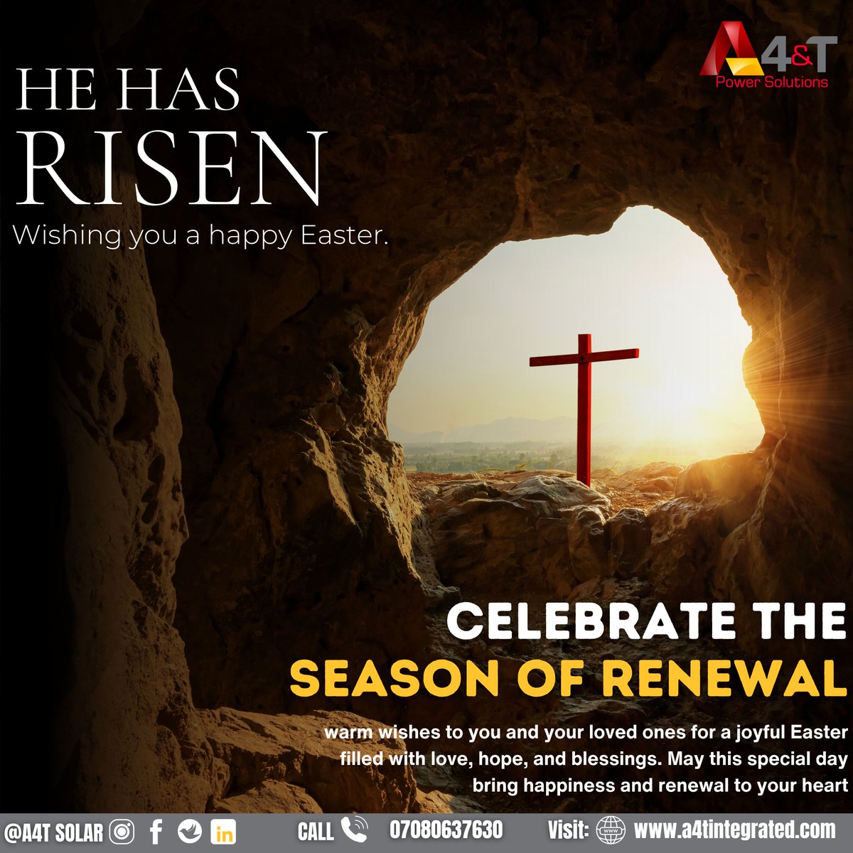 Wishing you a joyful Easter filled with hope, renewal, and the light of new beginnings as we celebrate the resurrection of Christ.
Happy Easter from all of us at A4&amp;T! 🐣🌼