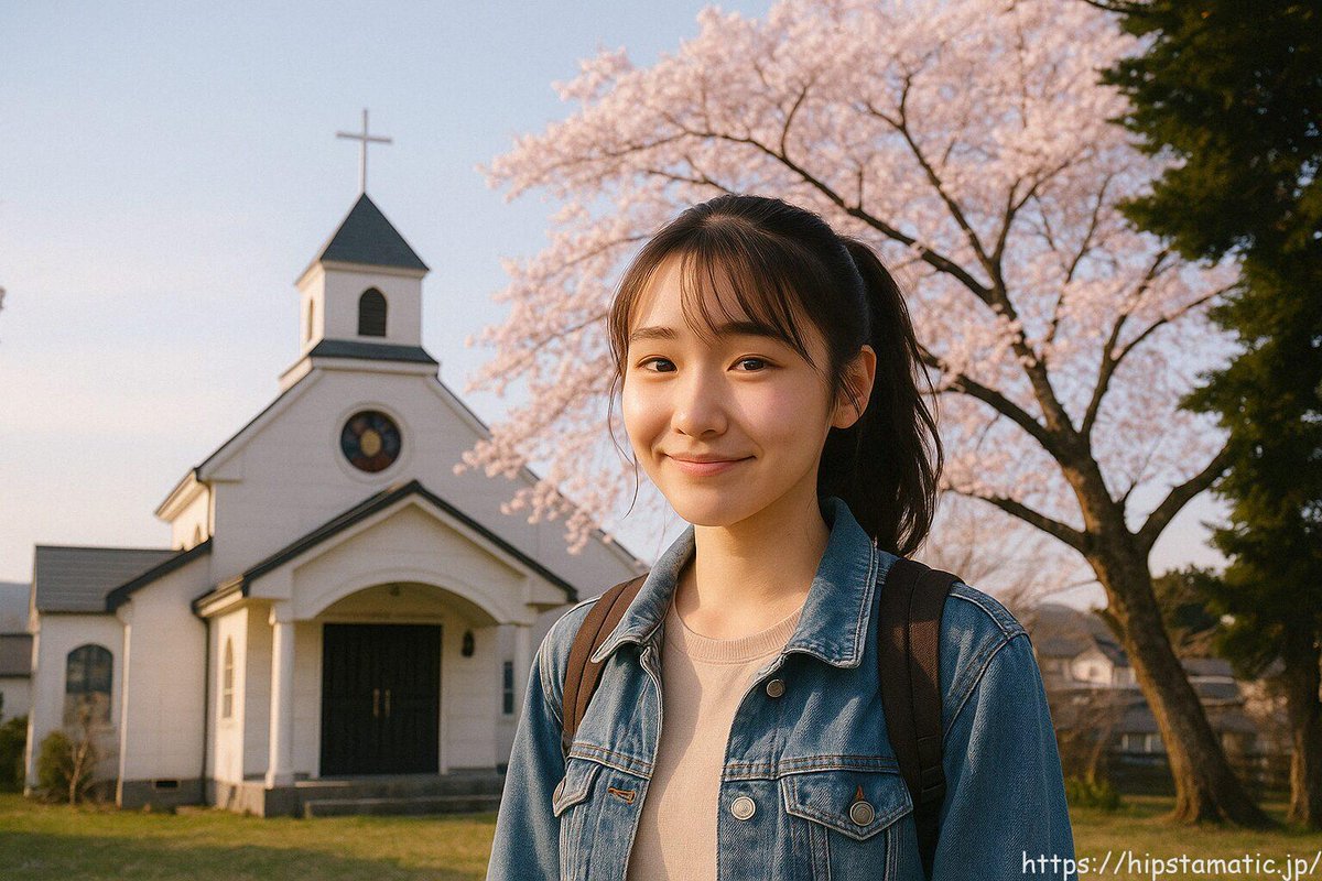 hipstamaticjp's tweet photo. 桜咲く教会で立ち止まった18歳の彼女。東京へ向かうその背中に、地元の記憶と未来への希望が揺れる──
▶ https://t.co/Anhgj3gePD
#春の物語 #ポートレート #hipstamatic
#春ポートレート #旅立ちの季節 #hipstamatic #桜と教会  #nostalgia #cherryblossoms #japantrip #portraitphotography https://t.co/Qb9mqOrr1F