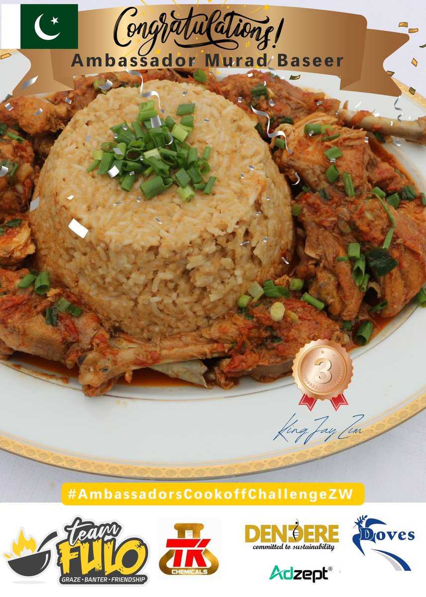 TeamFuloZim/Global (@teamfulozim) on Twitter photo THIRD PLACE goes to the flavour master himself — Ambassador Murad Baseer <a href="/muradbaseer/">Ambassador Murad Baseer</a>
His bold, flavourful Chicken and Rice brought serious heat to the table and wowed the judges with every bite.
A strong finish for a standout performance!
Well done, Ambassador Murad — your THIRD PLACE goes to the flavour master himself — Ambassador Murad Baseer <a href="/muradbaseer/">Ambassador Murad Baseer</a>
His bold, flavourful Chicken and Rice brought serious heat to the table and wowed the judges with every bite.
A strong finish for a standout performance!
Well done, Ambassador Murad — your