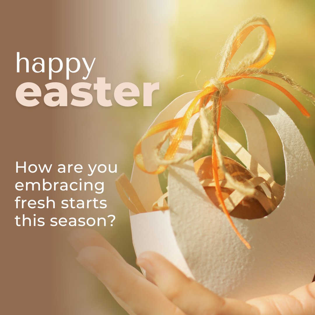Happy Easter!

This year, I’m celebrating by reflecting on how new beginnings—both big and small—shape our leadership journeys.

Whether it’s starting fresh with a new team or tackling a challenge from a new angle, here’s to growth and renewal.