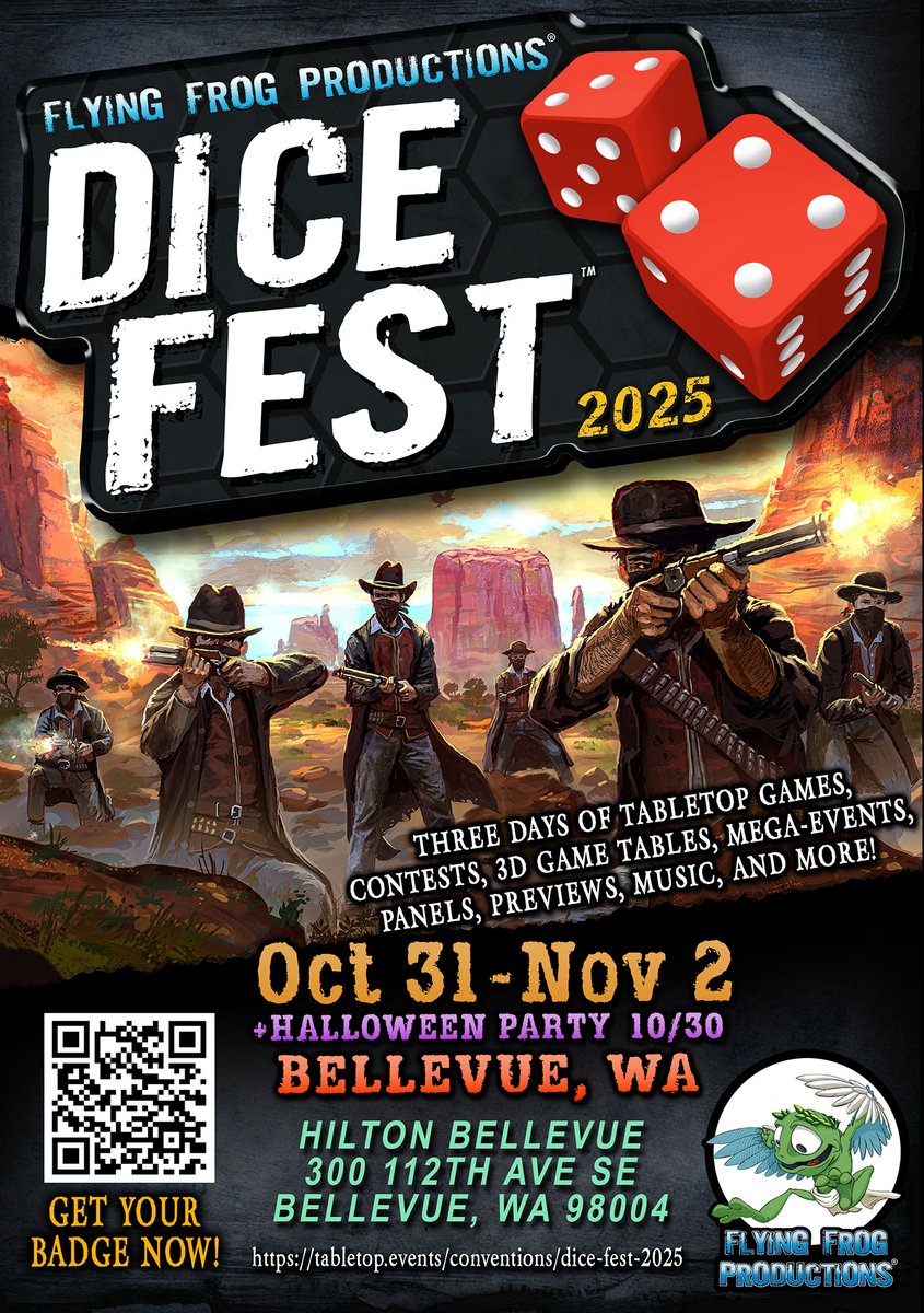 The DiceFest 2025 Website is live! So, Badges and the Hotel Room Block are available NOW! For the next week, badges are at an "Early-Early-Early Bird Price", so don't wait to get your badge for the show!

tabletop.events/conventions/di…

#tabletop #dicefest #boardgames #miniaturepainting
