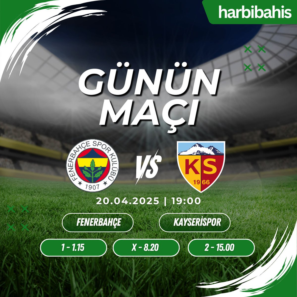 harbibonus's tweet photo. 👑 HarbiBahis'te Günün Maçını sizin için seçtik 

⚽️ FENERBAHÇE⚔️KAYSERİSPOR⚽️

✅ En Yeni Promosyonlar
✅ Özel Avantajlar
✅ Hızlı ve Güvenilir Çekim
✅ En Yüksek Oranlar

🔗 HARBİBAHİS GÜNCEL GİRİŞ  ⬅️ https://t.co/rqP9jFs4u3