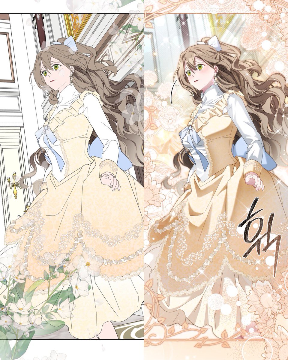 19화 포인트컷도 밑색-완성 비교버전이 있습니다. 인스타 업로드용으로 편집해뒀는데...아~역시 선화버전도 좋네요~늘 아무것도 올리지않고 이대로 영구보존하고싶다는 충동에 시달립니다....하지만! 완성도는 로판의 숙명~