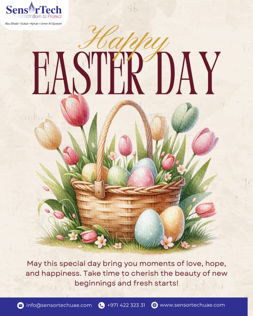 SensorTech_Fire's tweet image. From all of us at Sensor Tech Fire Fighting,
Happy Easter! 🐰🌷
As we celebrate renewal and hope, we extend our heartfelt thanks to our clients, partners, and community for your continued support. Wishing you a joyful Easter filled with peace and prosperity.
#dubai #fire
