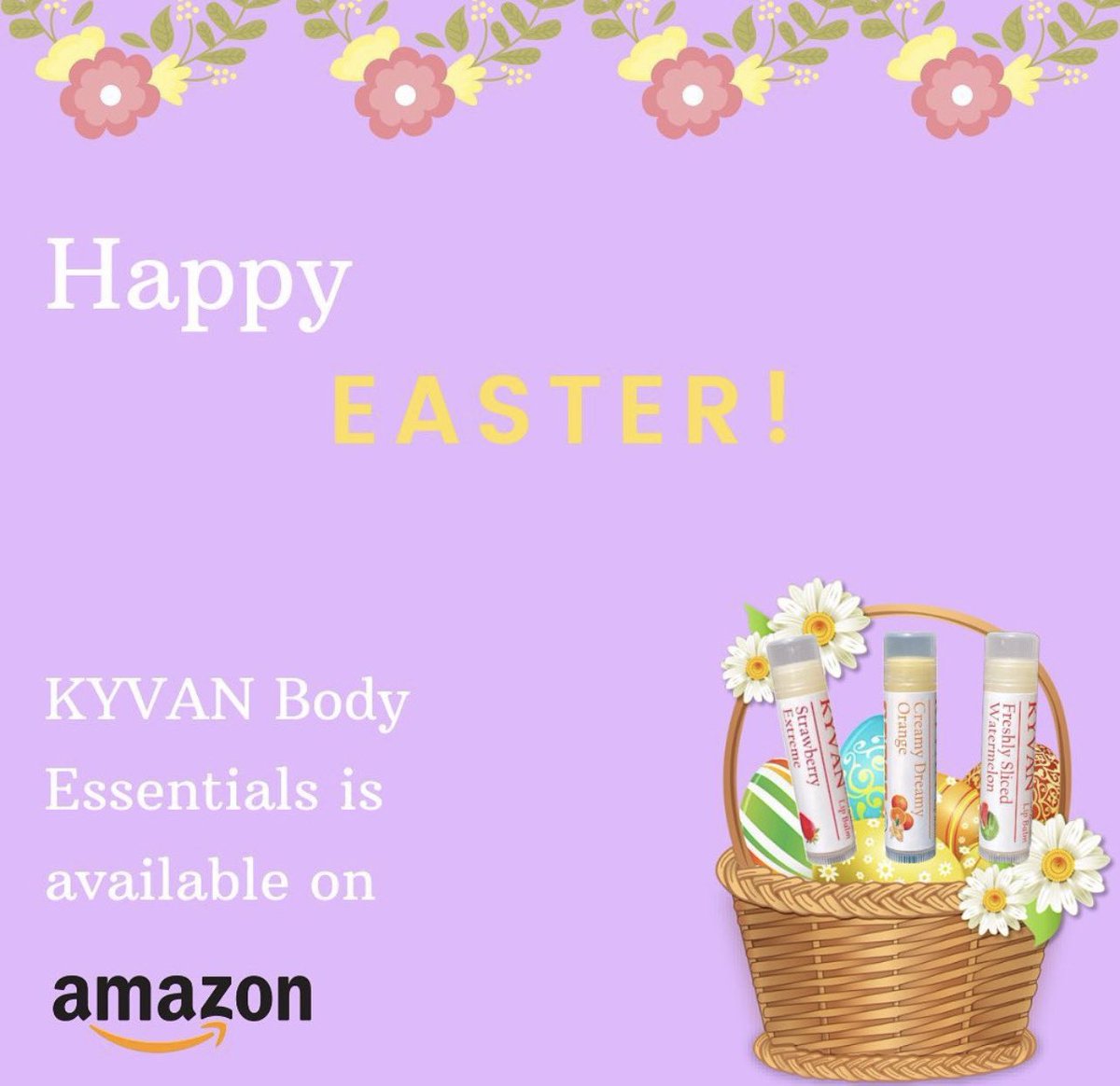 Happy Easter Day!

Happy Easter Day! Enjoy 20% off our KYVAN Body Essentials products, plus free shipping.

Use code: EASTER on our website. Valid until April 27th.

kyvanbodyessentials.com