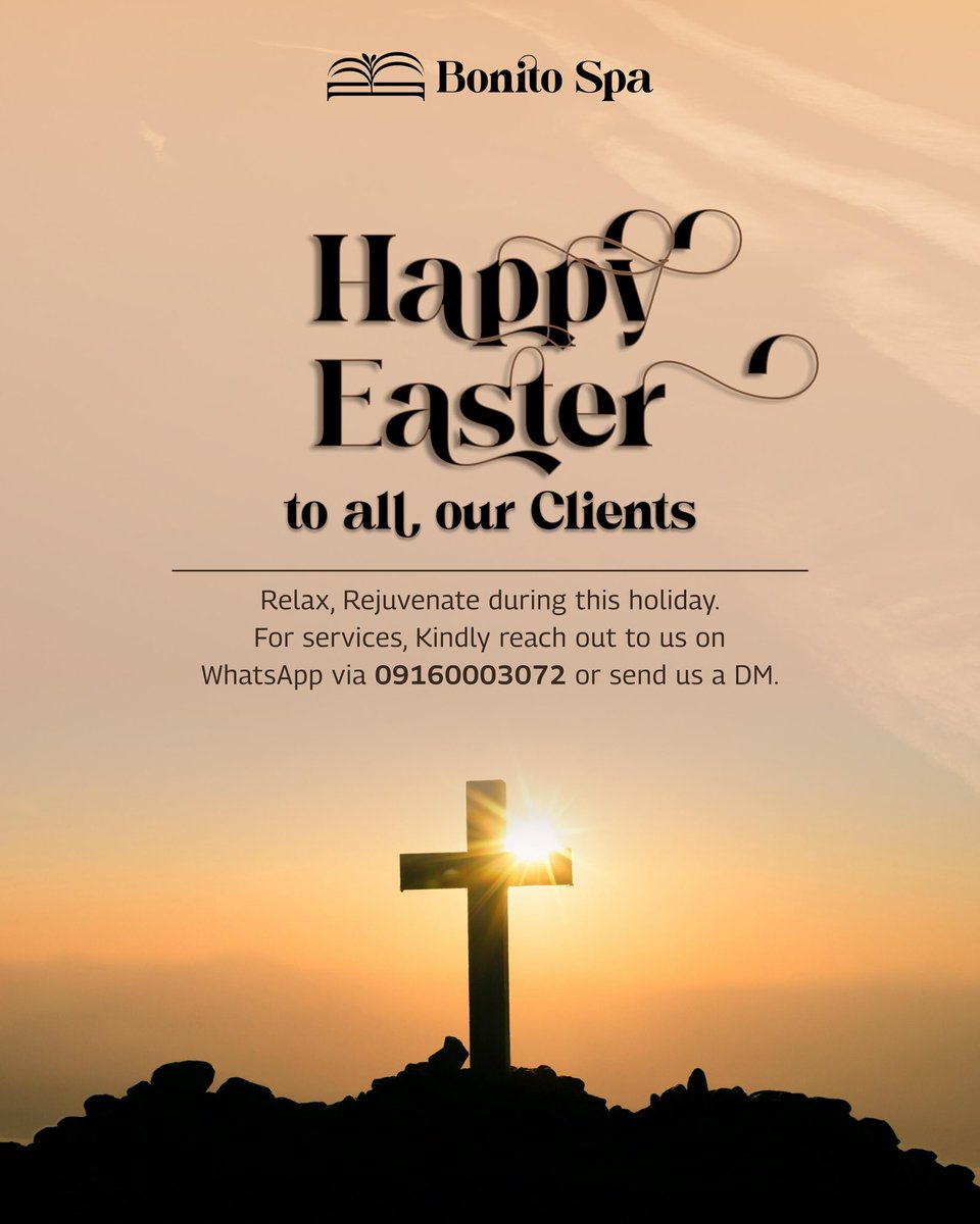 thebonitospa_'s tweet photo. This Easter, let peace, pampering, and rest be part of your holiday plans 🤍

Take the break you truly deserve with us at The Bonito Spa

You can walk in at 29 Seaburn Homes Van Daniel’s Estate Orchid Road Lekki or send us a DM to book a session today! ✨🍃

#Easter2025 #spa https://t.co/6wqzQB4bF5
