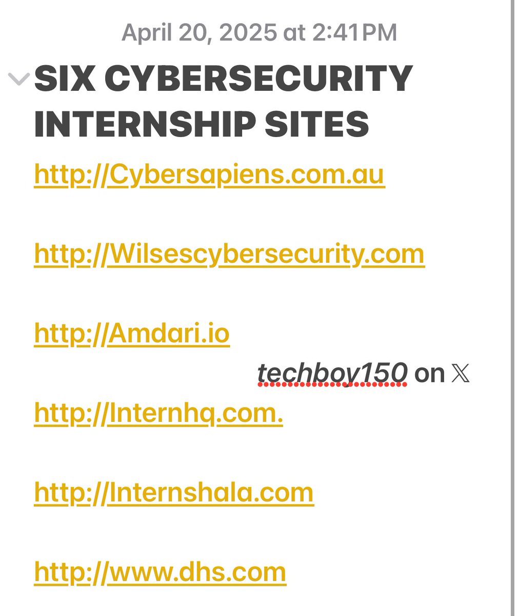 Six websites you can get Cybersecurity internship